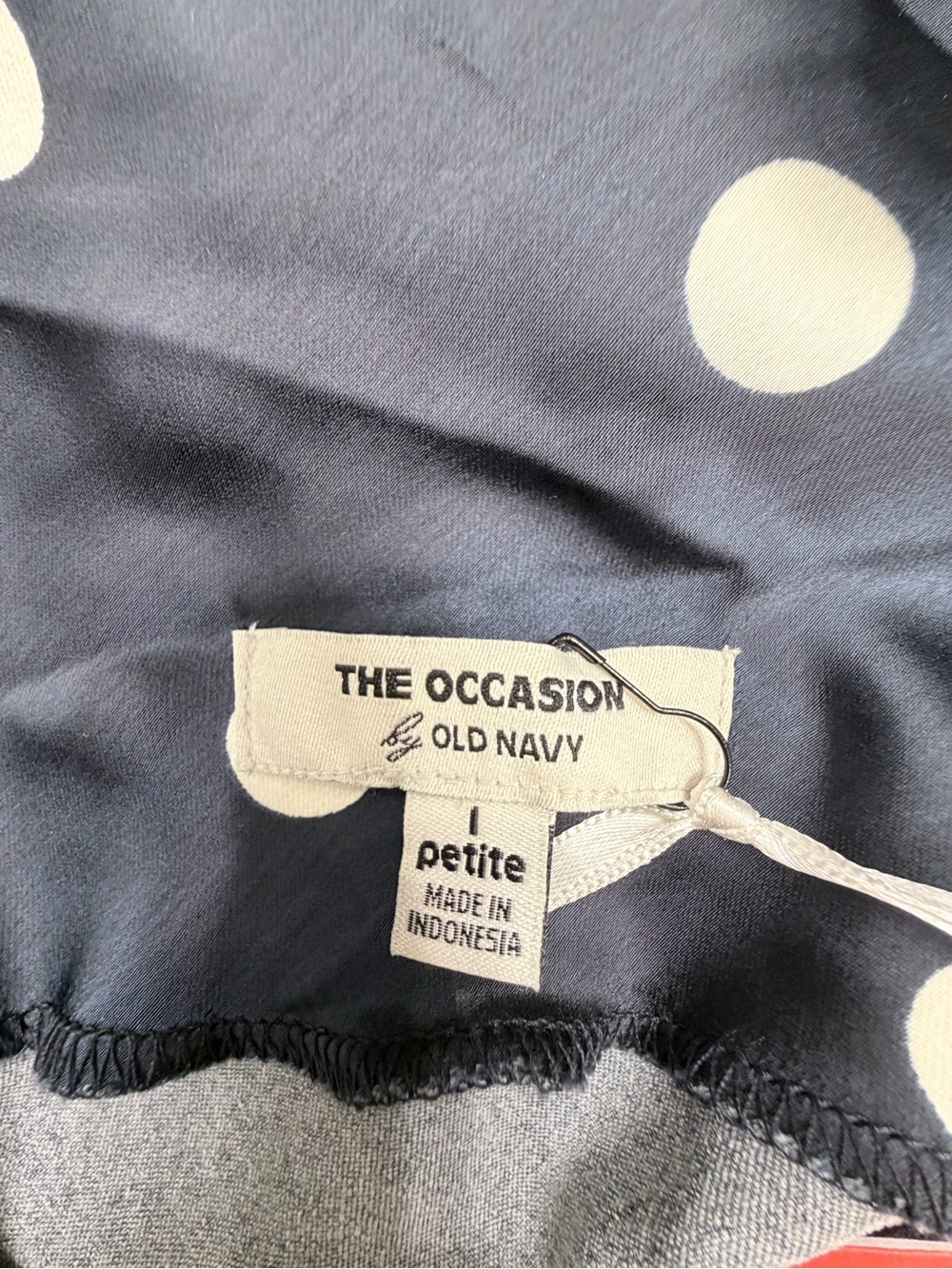 NWT Old Navy The Occasion Navy Polka Dot Slip Dress L Petite - Picture 4 of 10